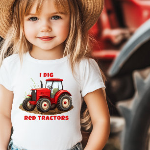 I HABE ROTE TRACTORS Farm Cartoon Kleinkind T-shirt