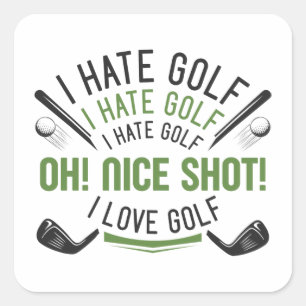 I Hass Golf Quadratischer Aufkleber