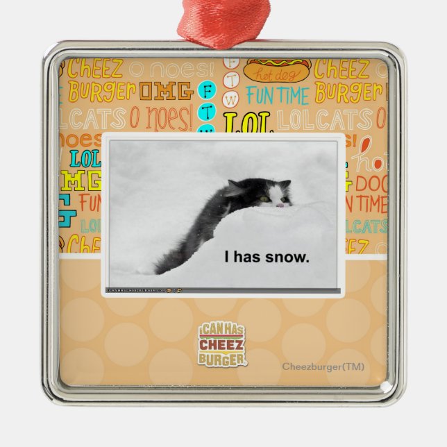 I hat Schnee Silbernes Ornament (Vorne)