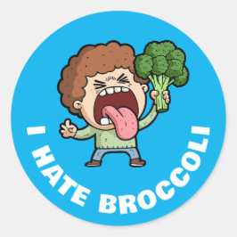 I Hate Broccoli Runder Aufkleber