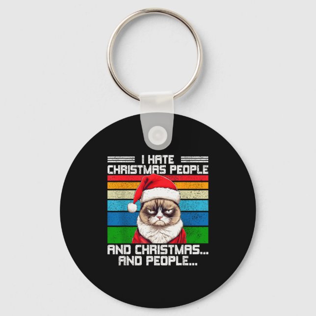I Hate Christmas Holidays Haters Black Uni-adults  Schlüsselanhänger (Vorderseite)