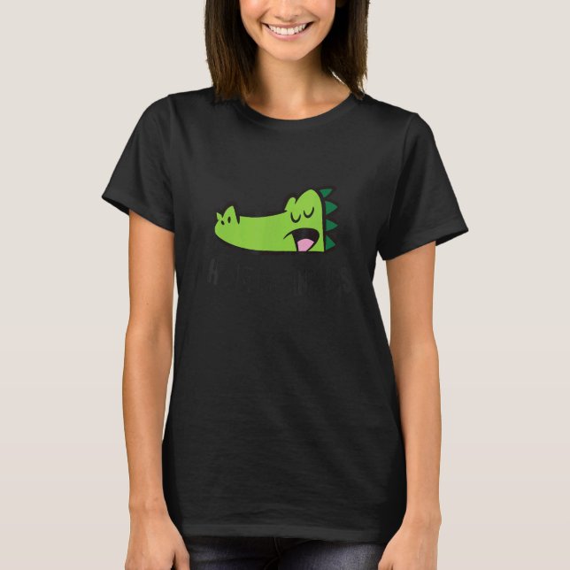 I Hate Mornings Sleeping Alligator T-Shirt (Vorderseite)