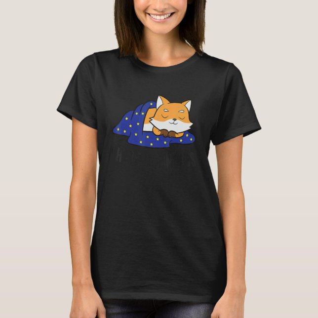 I Hate Mornings Sleeping Fox T-Shirt (Vorderseite)