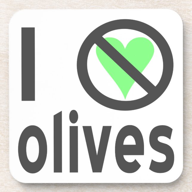 I Hate Olives Black Getränkeuntersetzer (Vorderseite)