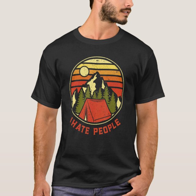 I Hate People Vintage  Camping T-Shirt (Vorderseite)