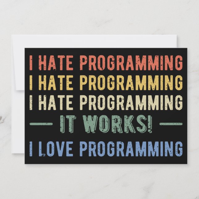 I Hate Programming - Funny Programmer I Einladung (Vorderseite)