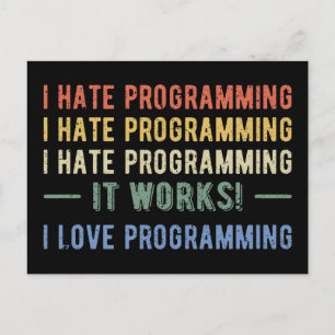 I Hate Programming - Funny Programmer I Postkarte