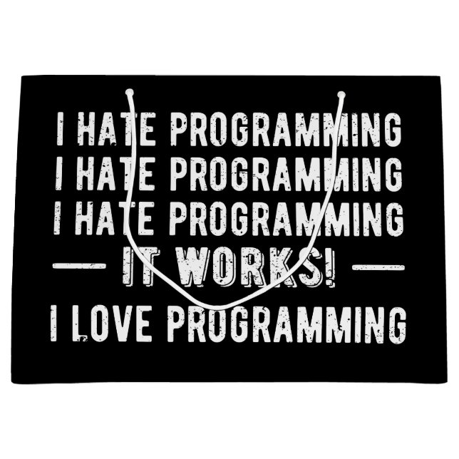 I Hate Programming - Funny Programmer II Große Geschenktüte (Vorderseite)