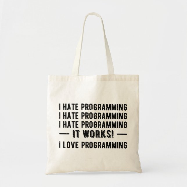 I Hate Programming - Funny Programmer II Tragetasche (Vorne)