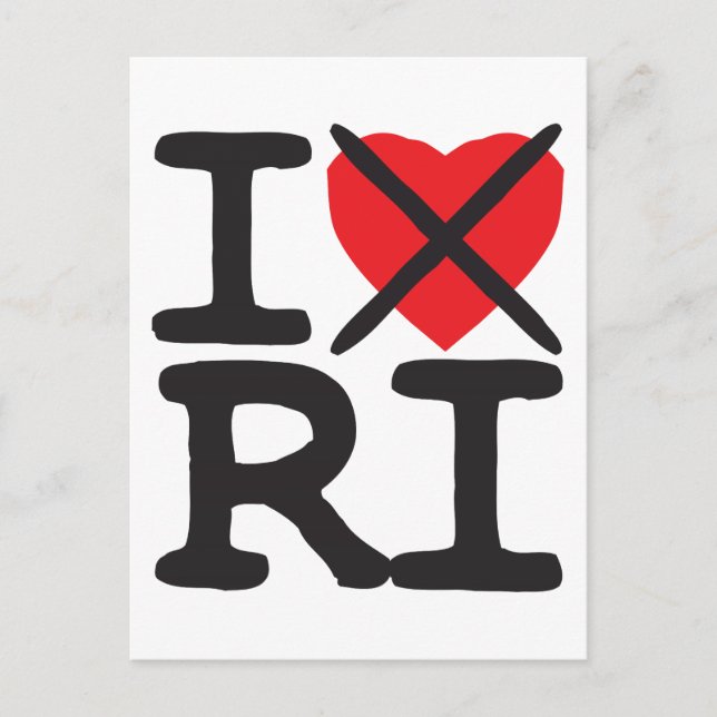 I Hate RI - Rhode Island Postkarte (Vorderseite)