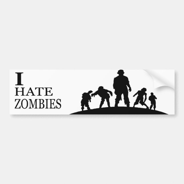 I HATE ZOMBIES AUTOAUFKLEBER (Vorne)