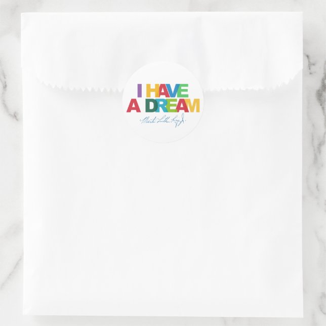 I have a dream runder aufkleber (Tasche)