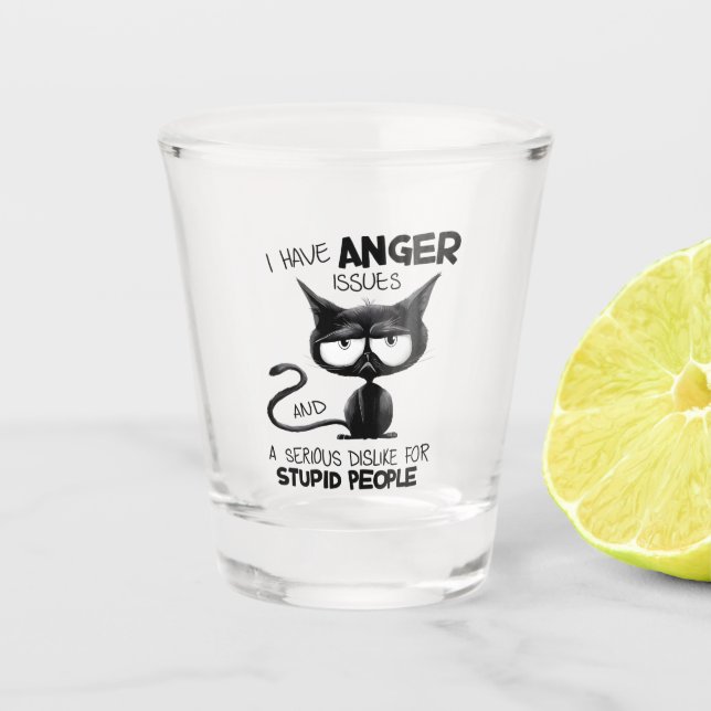 I Have Anger Issues Funny Cat Lover Gift  Schnapsglas (Vorderseite)