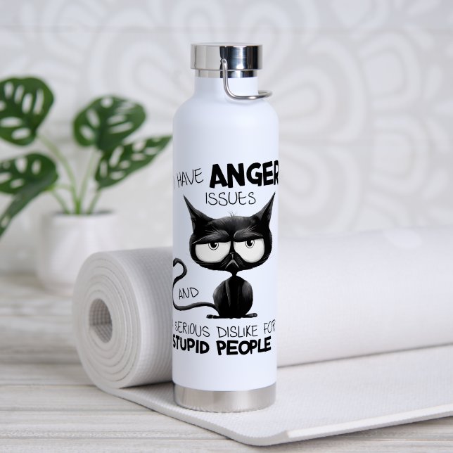 I Have Anger Issues Funny Cat Lover Gift  Trinkflasche (Yoga (gedreht))