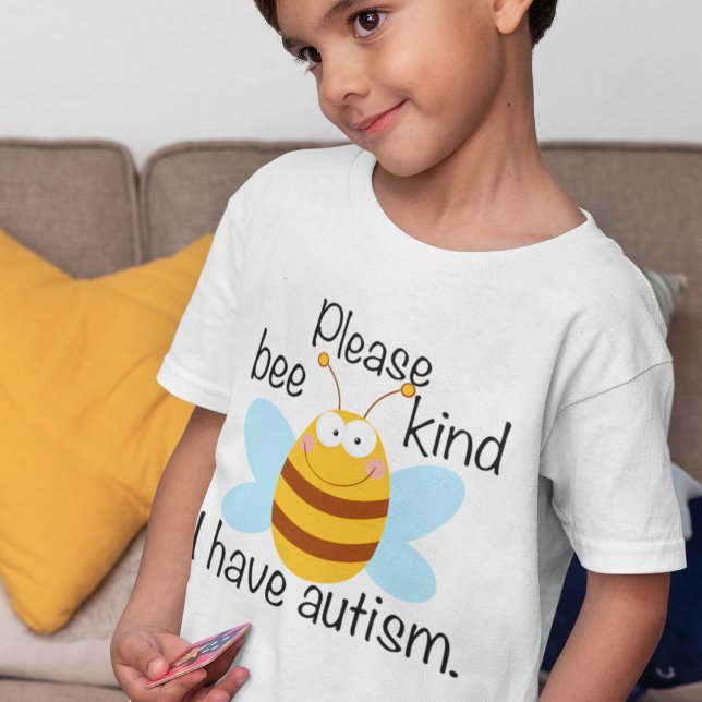 I Have Autism Cute Bee Kind Pun Kids T-Shirt (Von Creator hochgeladen)