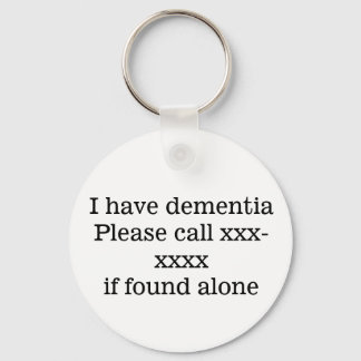 I have dementia, please call template emergency ID Schlüsselanhänger
