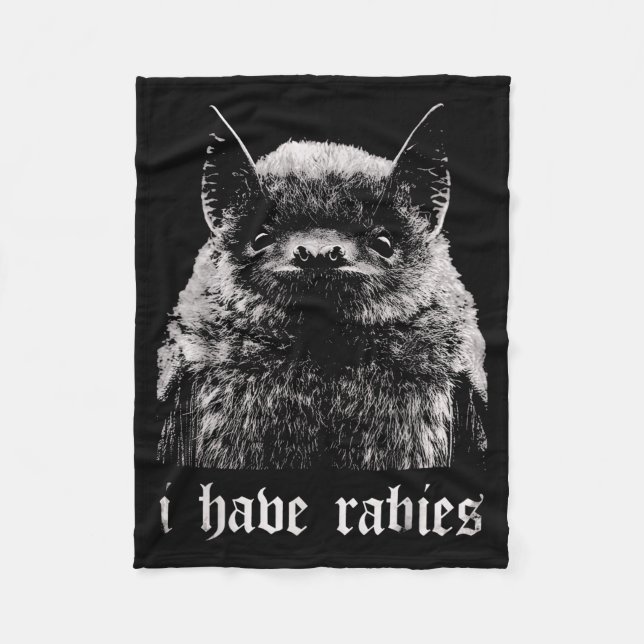 I Have Rabies Funny Bat  Fleecedecke (Vorderseite)
