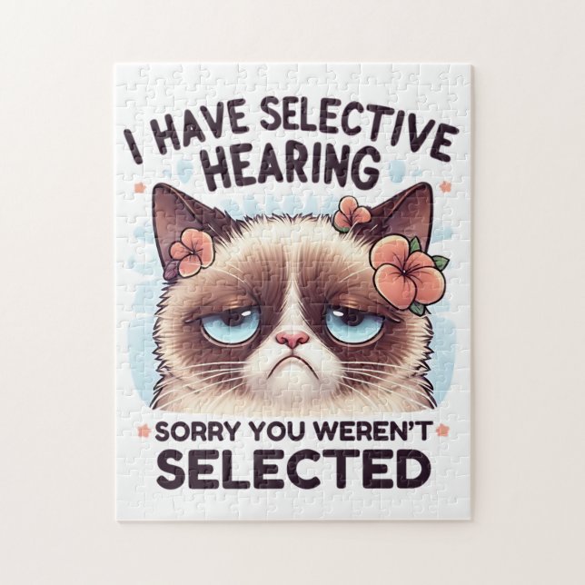 I Have Selective Hearing Funny Cat Lover Gift  (Vertikal)