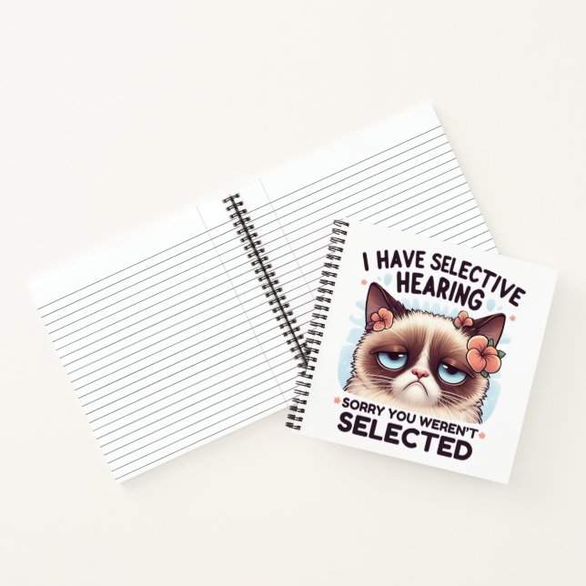 I Have Selective Hearing Funny Cat Lover Gift  Notizbuch (Innenseite)