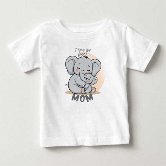 I Have the Best MOM – Cute Elephant T-Shirt (Devant)