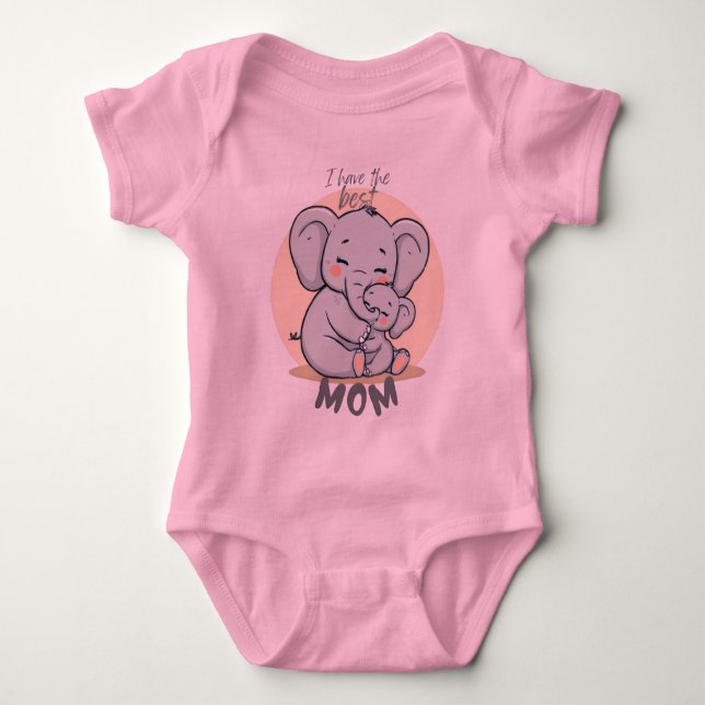 I Have the Best MOM – Pink Infant Creeper Baby Strampler (Vorderseite)