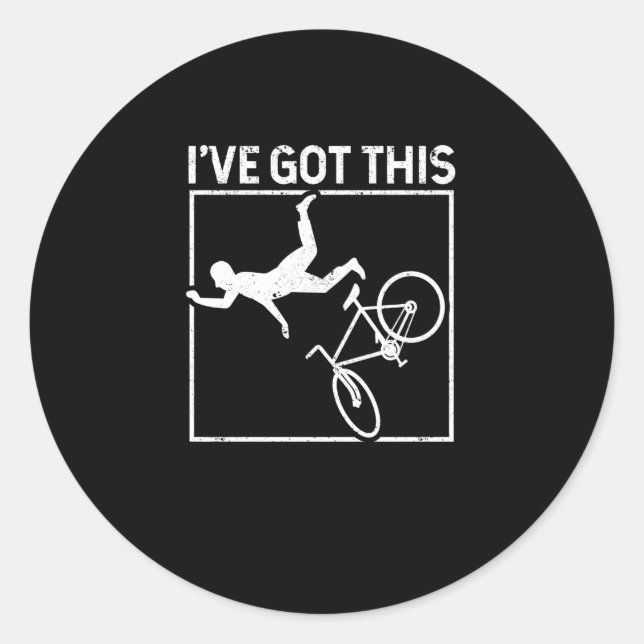 I have this mountain bike lover funny MTB Runder Aufkleber (Vorderseite)