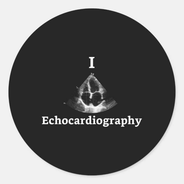 I He Echocardiographie Echocardiographie Tech Runder Aufkleber (Vorderseite)