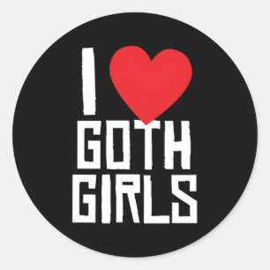 I He Liebe Goth Emo Gothic Runder Aufkleber