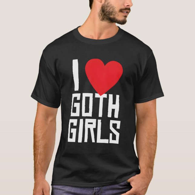 I He Liebe Goth Emo Gothic T-Shirt (Vorderseite)