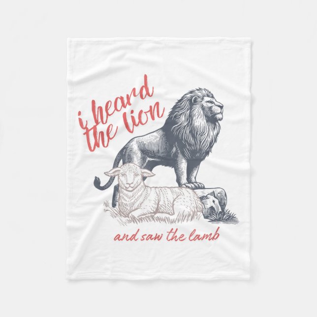 I Heard The Lion And Saw The Lamb Sheep Minimalist Fleecedecke (Vorderseite)