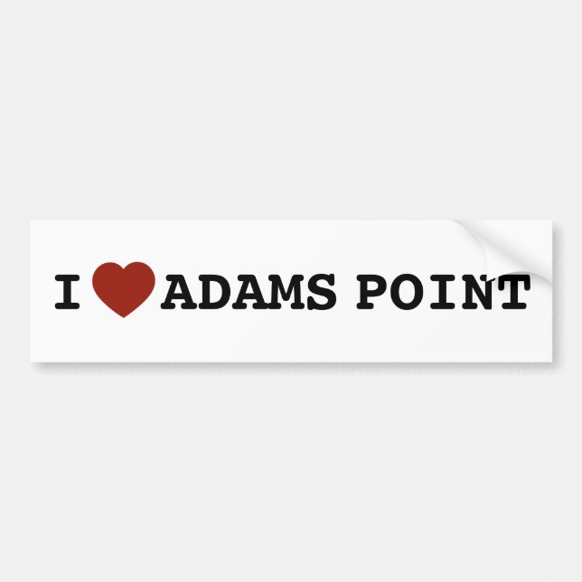 I heart Adams Point Bumper Sticker Autoaufkleber (Vorne)
