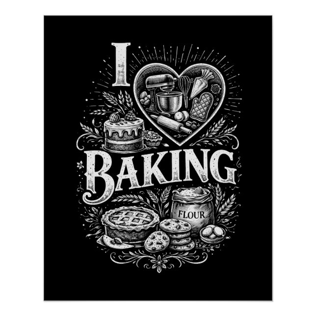 I Heart Baking Poster (Vorderseite)