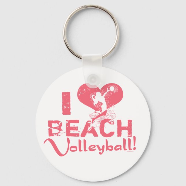 I Heart Beach Volleyball Schlüsselanhänger (Vorderseite)