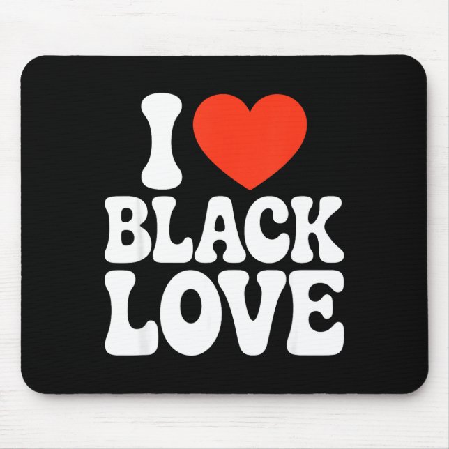 I Heart Black Love Couple Matching Couples African Mousepad (Vorne)