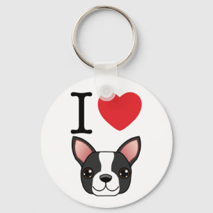 I Heart Boston Terriers Schlüsselanhänger