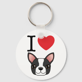I Heart Boston Terriers Schlüsselanhänger