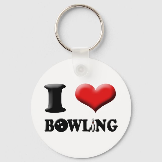 I Heart Bowling Schlüsselanhänger (Vorderseite)