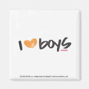 I Heart Boys Orange Magnet