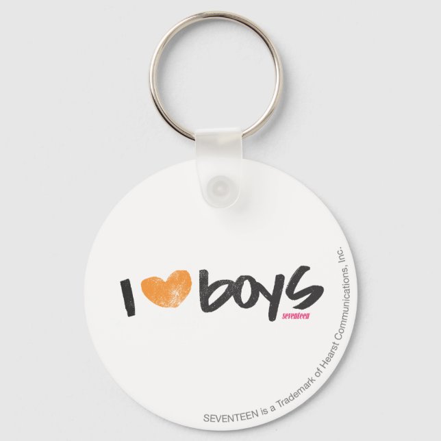 I Heart Boys Orange Schlüsselanhänger (Vorderseite)
