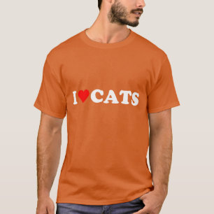 I heart Cat I Liebe Katzen niedliches rotes Herz C T-Shirt