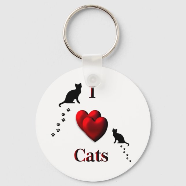 I Heart Cats Schlüsselanhänger (Vorderseite)