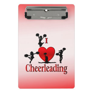 I Heart Cheerleader Mini Klemmbrett