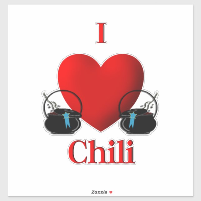 I Heart Chili Aufkleber (Blatt)