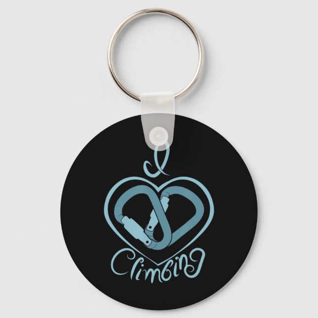 I Heart Climbing (Carabiner) Spaß Rock Klettern Schlüsselanhänger (Vorderseite)