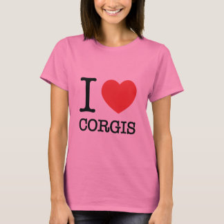 I Heart Corgis Ladys Ringer T - Shirt