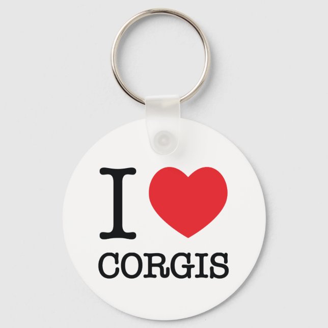 I Heart Corgis Schlüsselanhänger (Vorderseite)