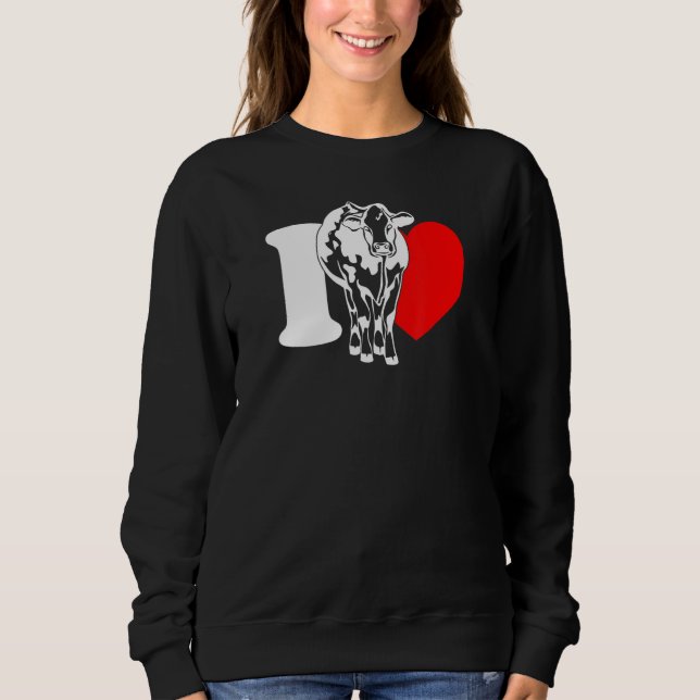 I Heart Cows - Funny Farmer, Cattle Rancher, Cow L Sweatshirt (Vorderseite)