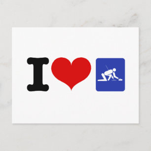 I Heart Curling Postkarte