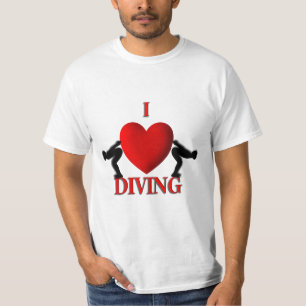 I Heart Diving Sport T Shirts
