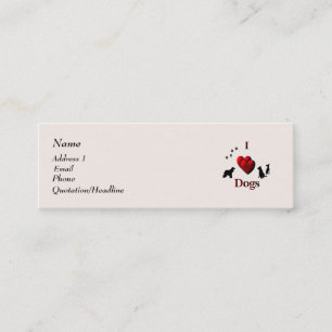 I Heart Dogs Business Card Mini Visitenkarte